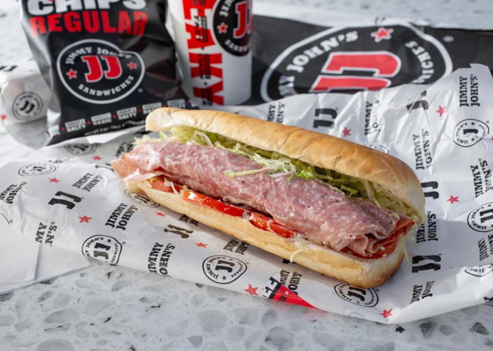 A Jimmy John's sandwich meal