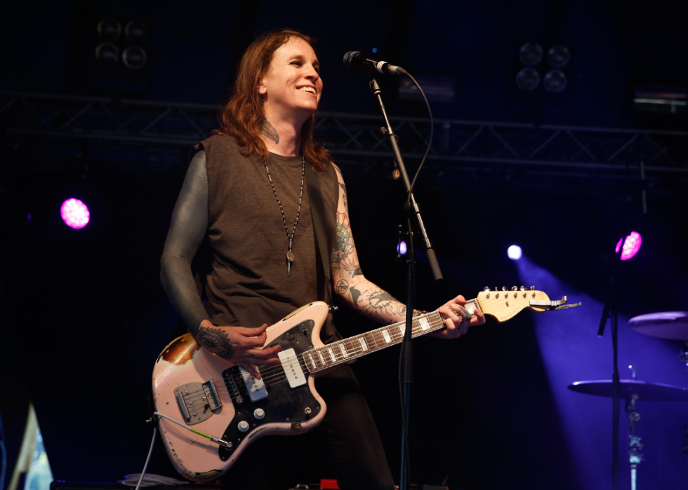Laura Jane Grace performs onstage.