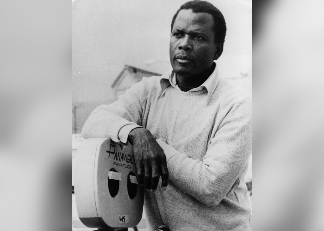 Sidney Poitier with Panavision camera.