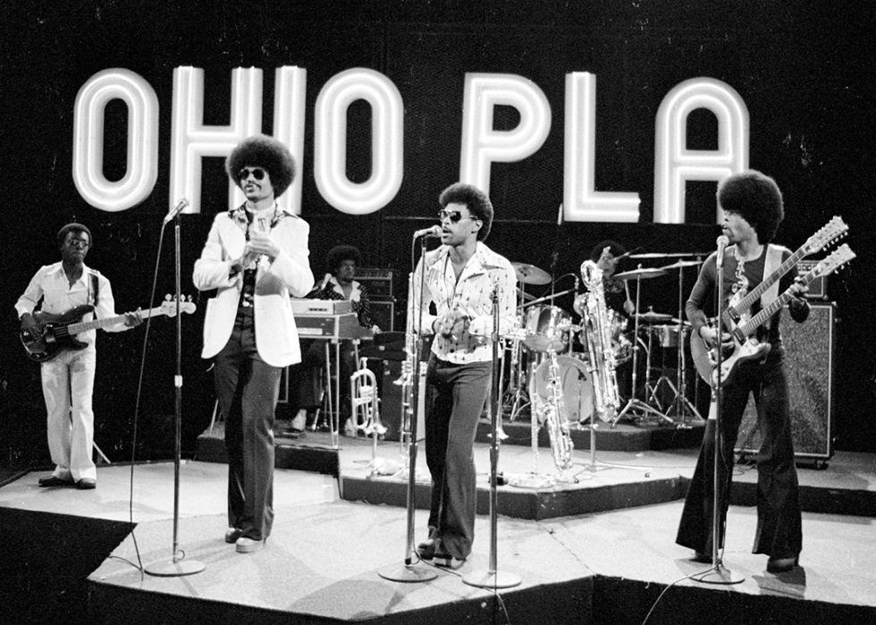 The Ohio Players performing on stage.