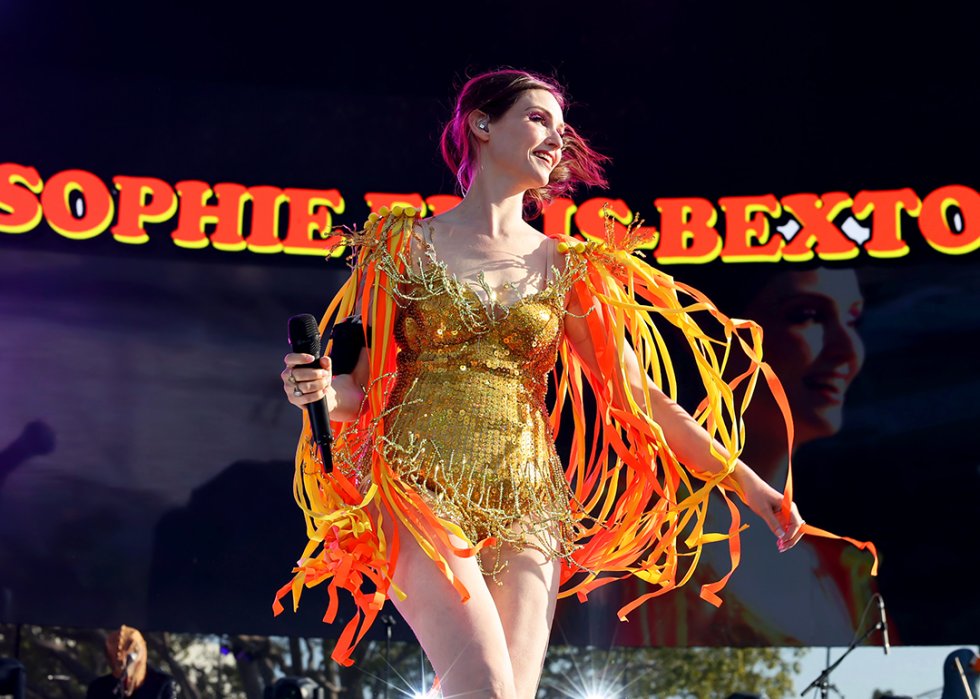 Sophie Ellis-Bextor performs on stage during OUTLOUD Music Festival.