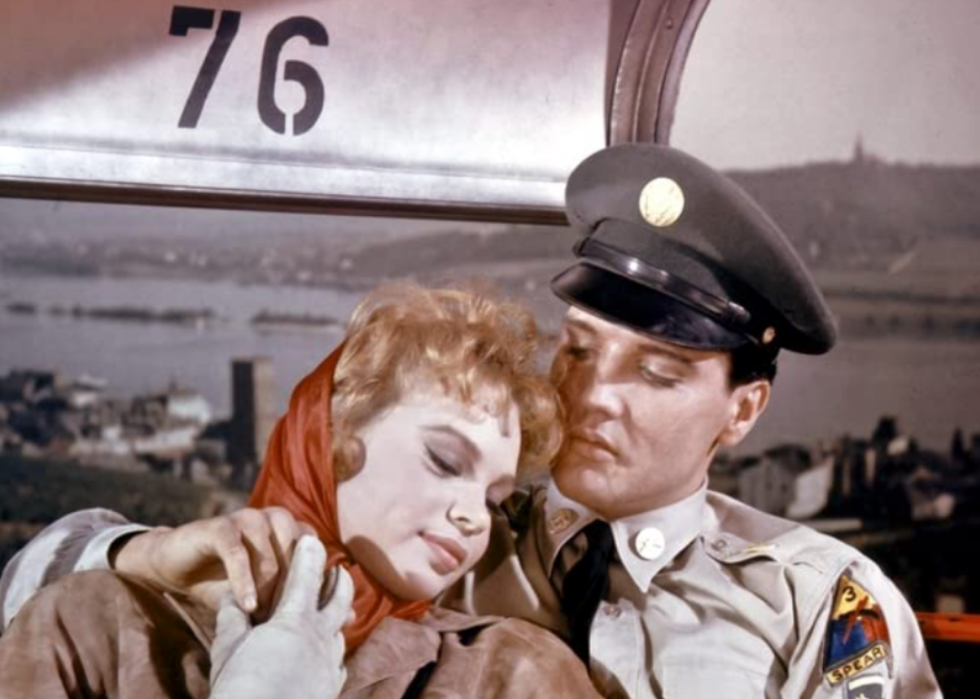 Elvis Presley and Juliet Prowse in a scene from ‘G.I. Blues’
