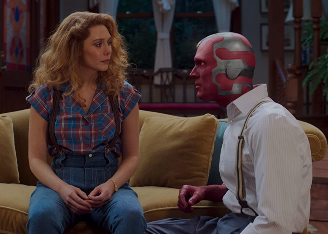 Paul Bettany and Elizabeth Olsen in ‘WandaVision’