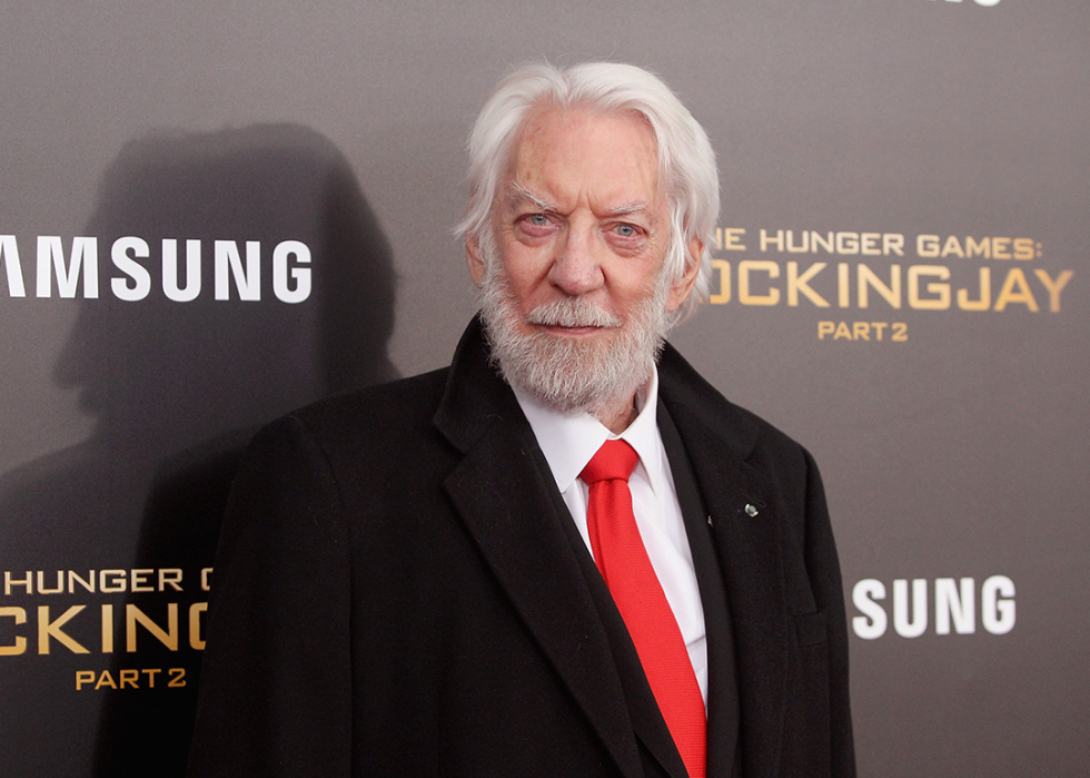 Donald Sutherland attends the "The Hunger Games: Mockingjay- Part 2" New York premiere.