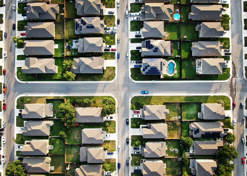 Rows of houses in a neighborhood in San Antonio.