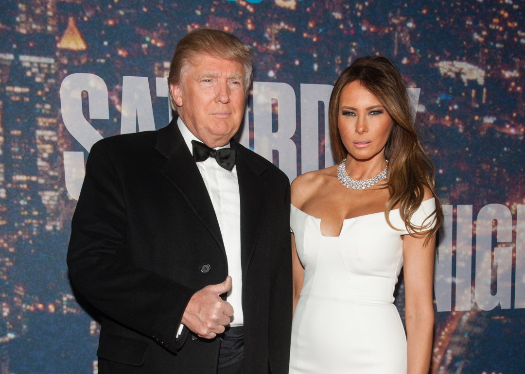 Donald and Melania Trump attend the SNL 40th Anniversary Celebration.