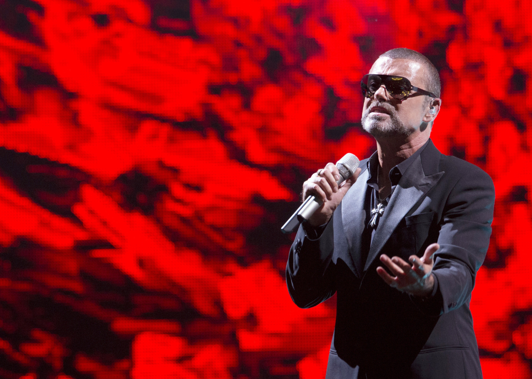George Michael performing at AIDS Charity event in Paris.