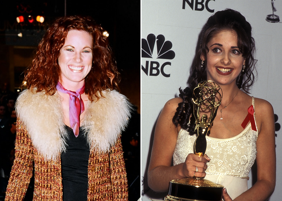 On left, Elisa Donovan during MTV Video Awards Ceremony; on right, Sarah Michelle Gellar at Emmy Awards in 1995.