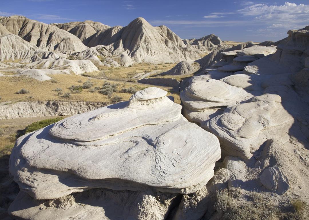 Rock formations in the Nebraska badlands.