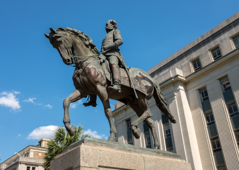 Which states have the most Confederate memorials?
