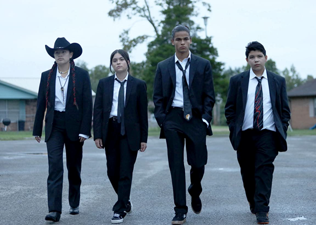 D'Pharaoh Woon-A-Tai, Paulina Alexis, Lane Factor, and Devery Jacobs in ‘Reservation Dogs’.