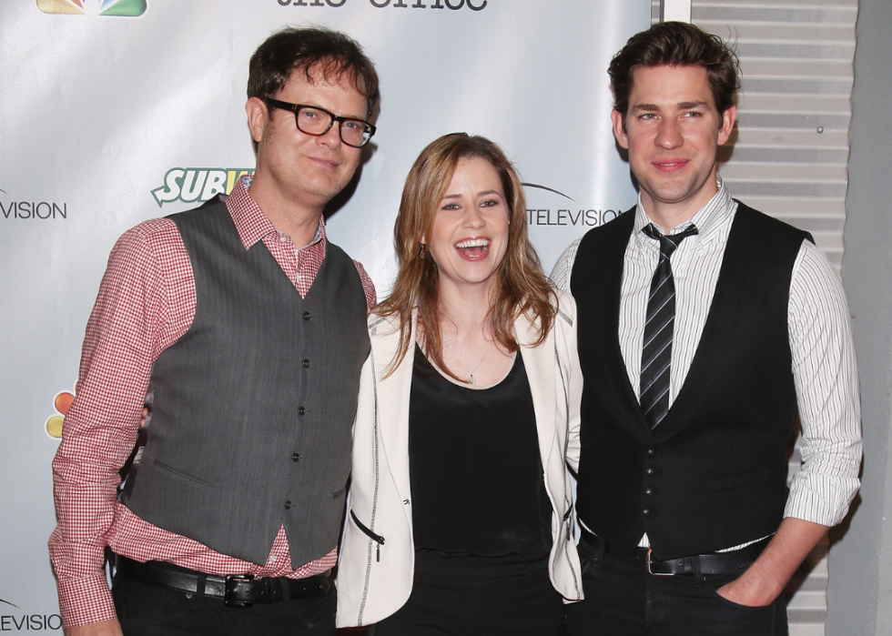 Rainn Wilson, Jenna Fischer and John Krasinski at ‘The Office’ series finale.