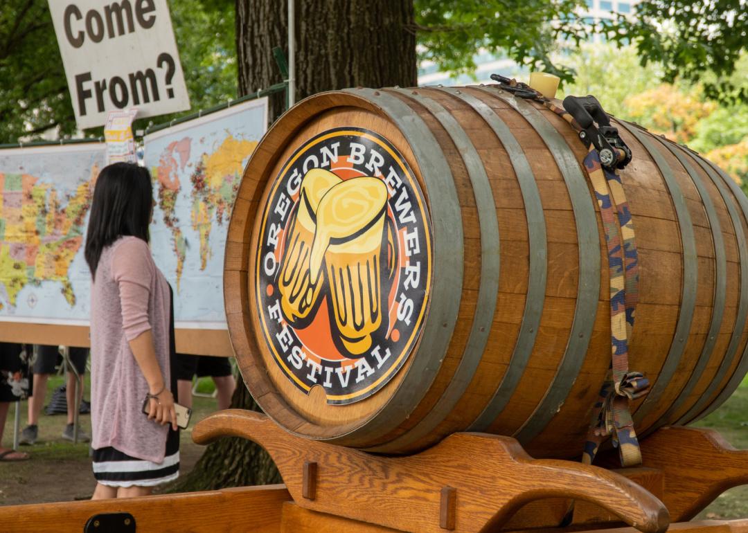 Oregon Brewers Festival sign in Portland.