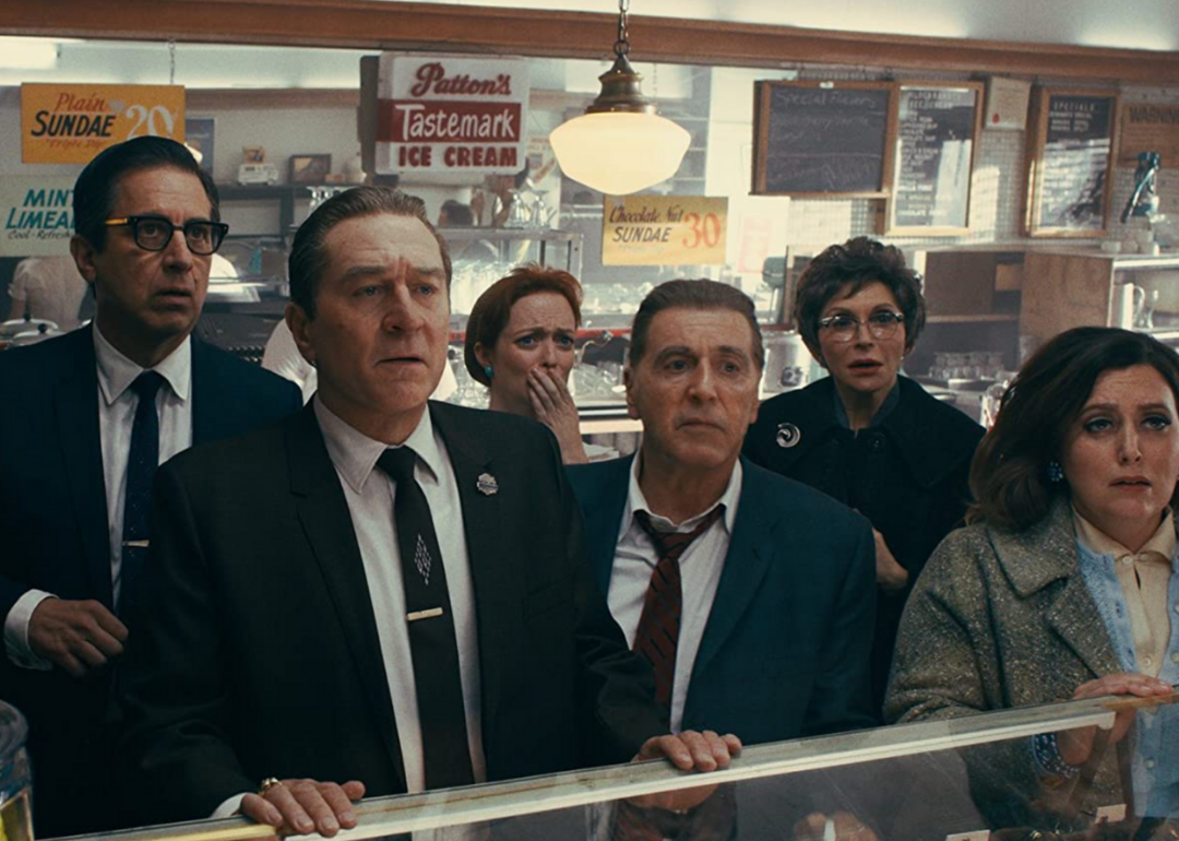 Robert De Niro, Al Pacino, Ray Romano and others in a scene from ‘The Irishman’