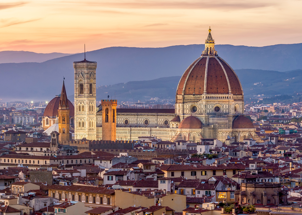 Il Duomo in Florence at sunset.