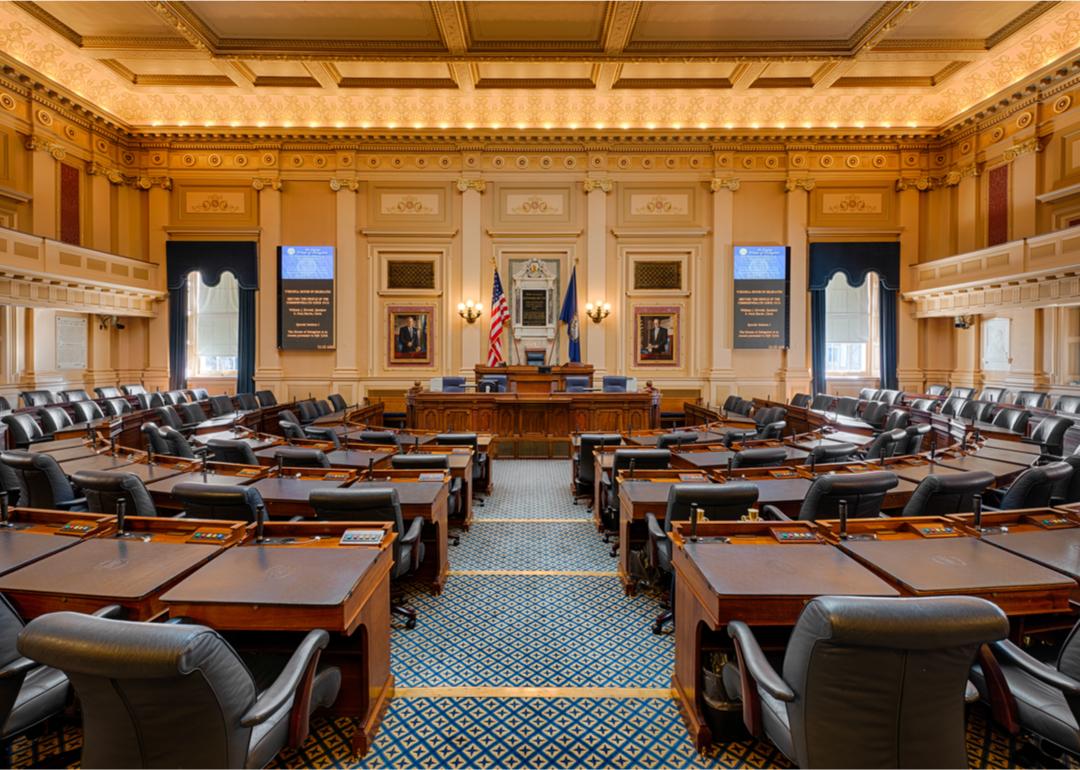 House of Representatives chamber of the Virginia State Capitol building.