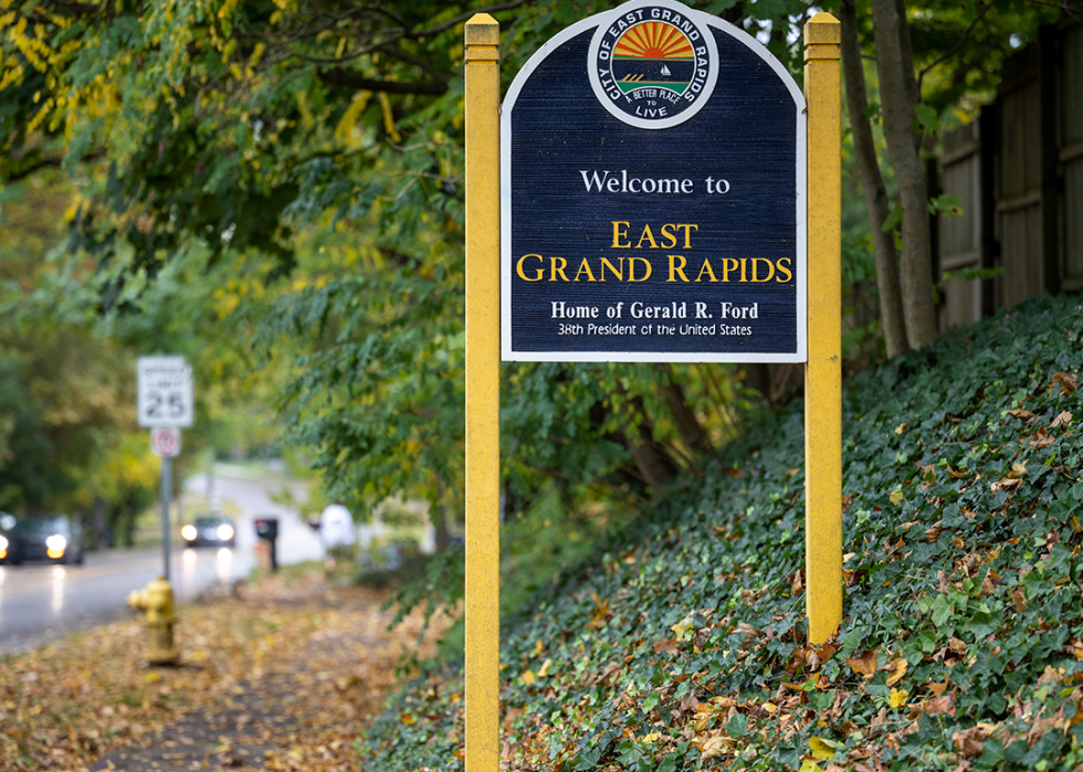 Welcome to East Grand Rapids sign.