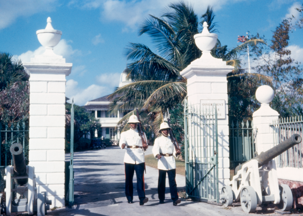 A general view of the government house in Nassau, Bahamas