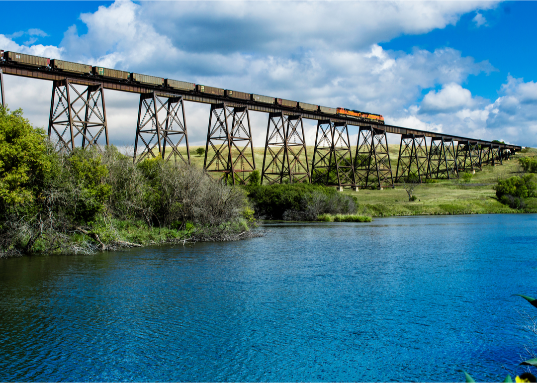 The Northern Pacific Railroad High Line Bridge in Valley City, North Dakota