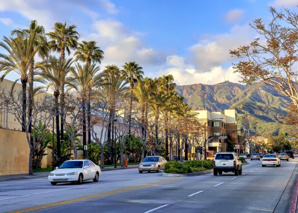 Street traffic in the city of Burbank, California.