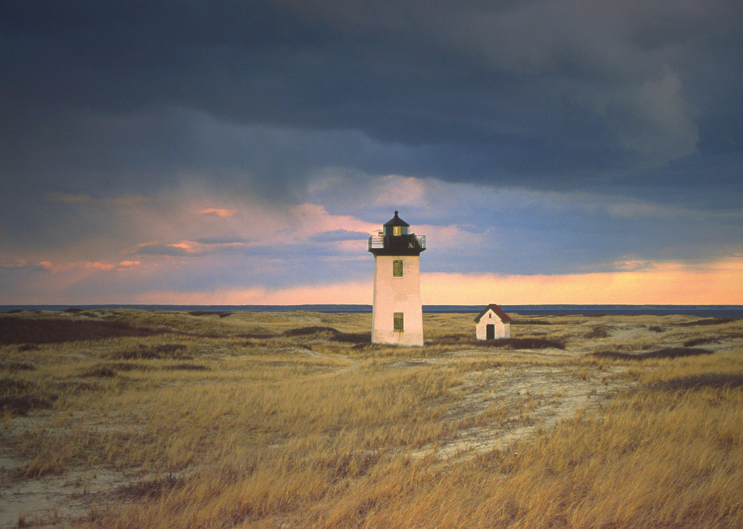 Cape Cod lighthouse after storm.