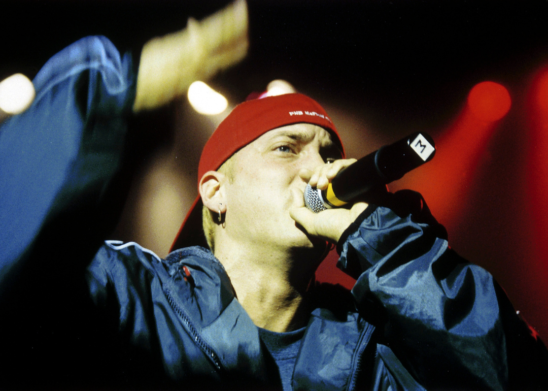 Eminem performing onstage.
