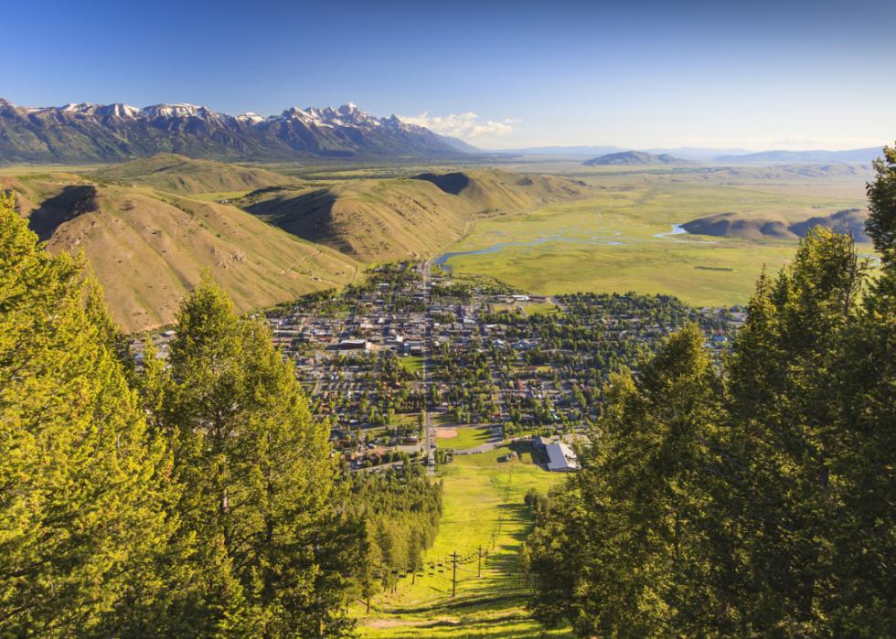 City of Jackson Hole and surrounding landscape.