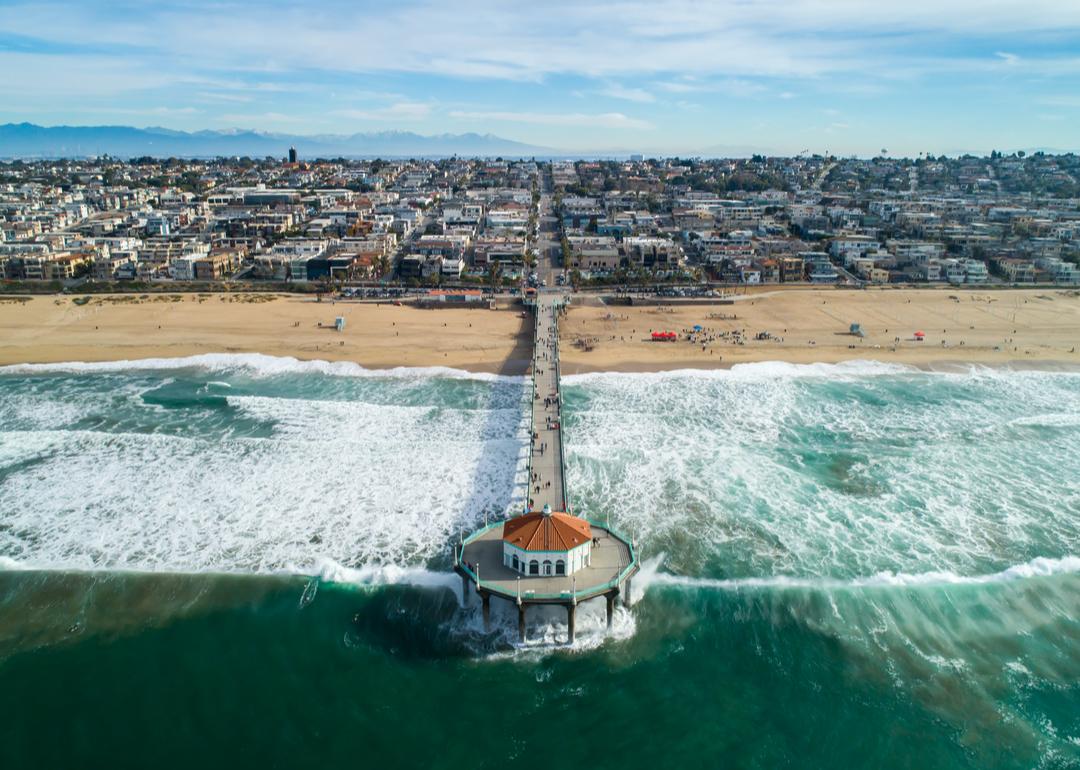 Aerial view of Manhattan Beach Pier