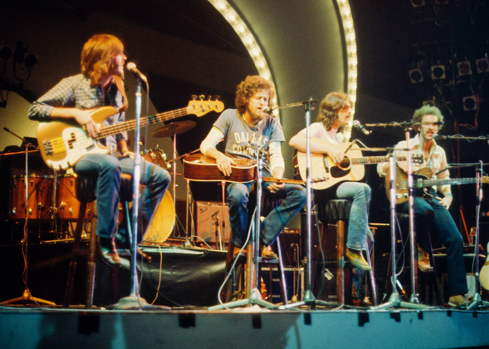 Randy Meisner, Don Henley, Glenn Frey and Bernie Leadon of The Eagles perform on Popgala.