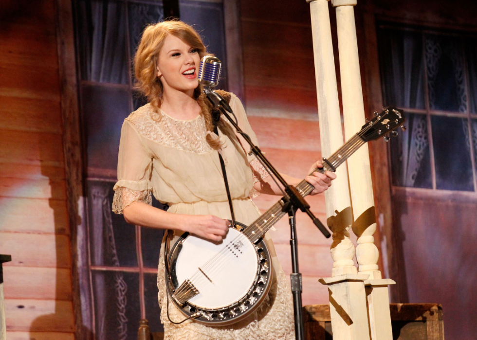 Taylor Swift performs at the Academy Of Country Music Awards.