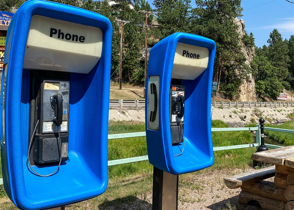 Pay phones in Keystone, South Dakota.