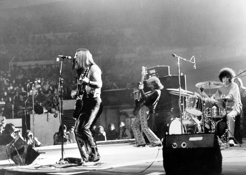 Grand Funk Railroad performing on stage.