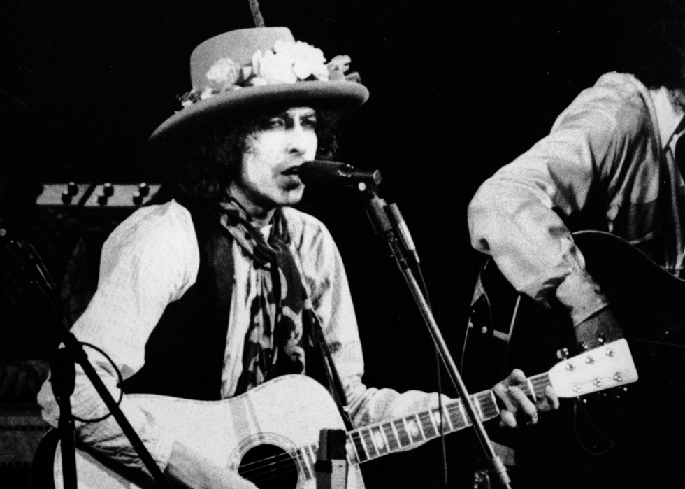 Bob Dylan performs at "Rolling Thunder Review" Concert.