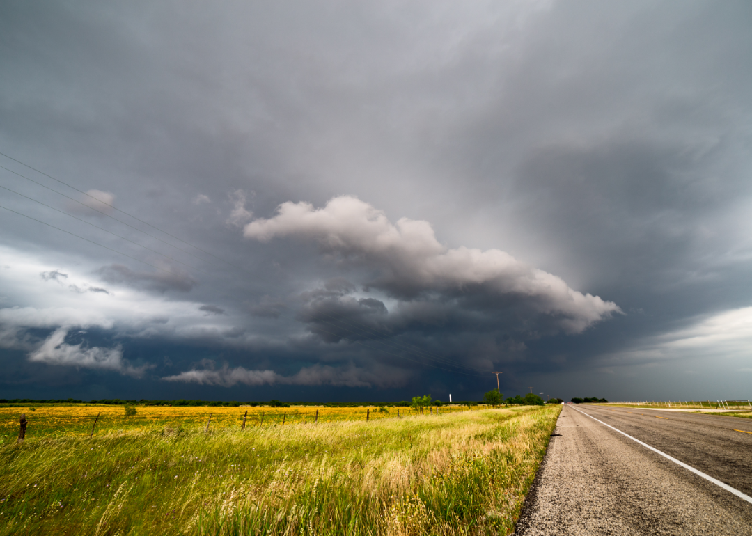 Dramatic sky crossing the plains.