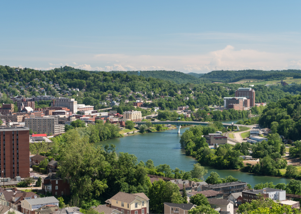 Aerial view of Morgantown.