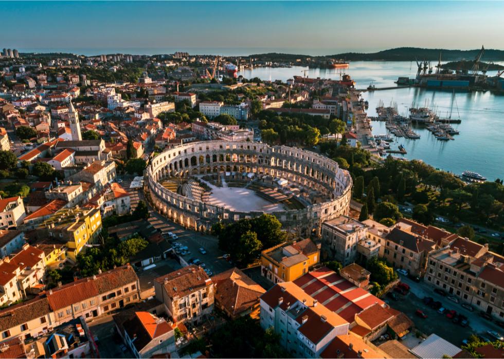 Areal view of Pula, Croatia