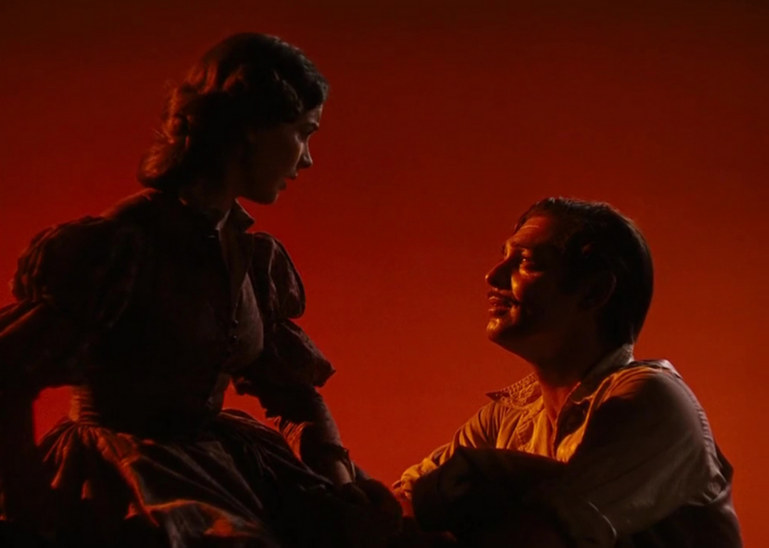 Clark Gable and Vivien Leigh in a scene from Gone with the Wind.