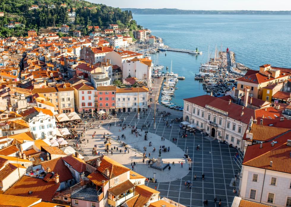 Aerial view of Piran, Slovenia