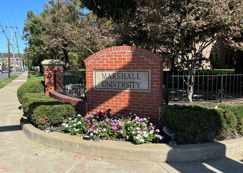 The front gates of Marshall University.