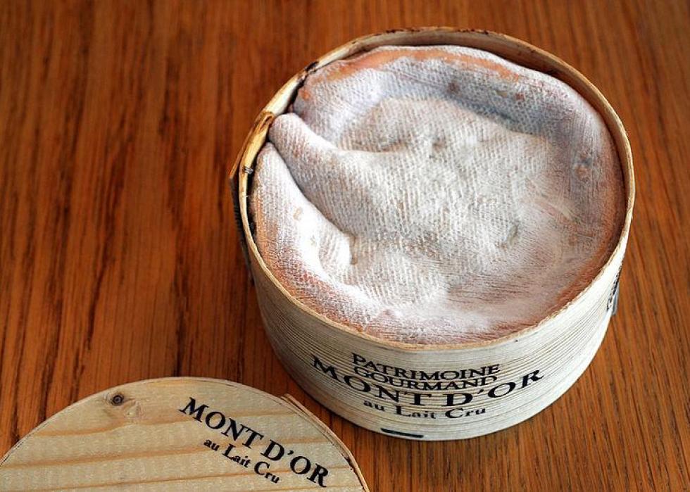 Mont d'Or cheese in its barrel.