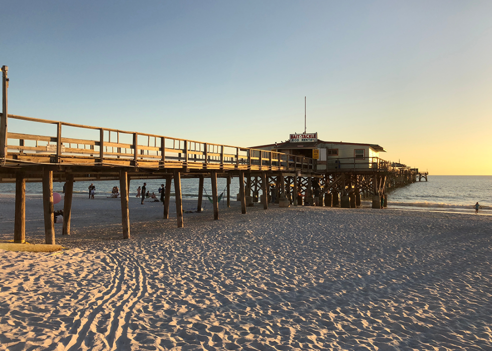 Pier on beach at Redington Shores.