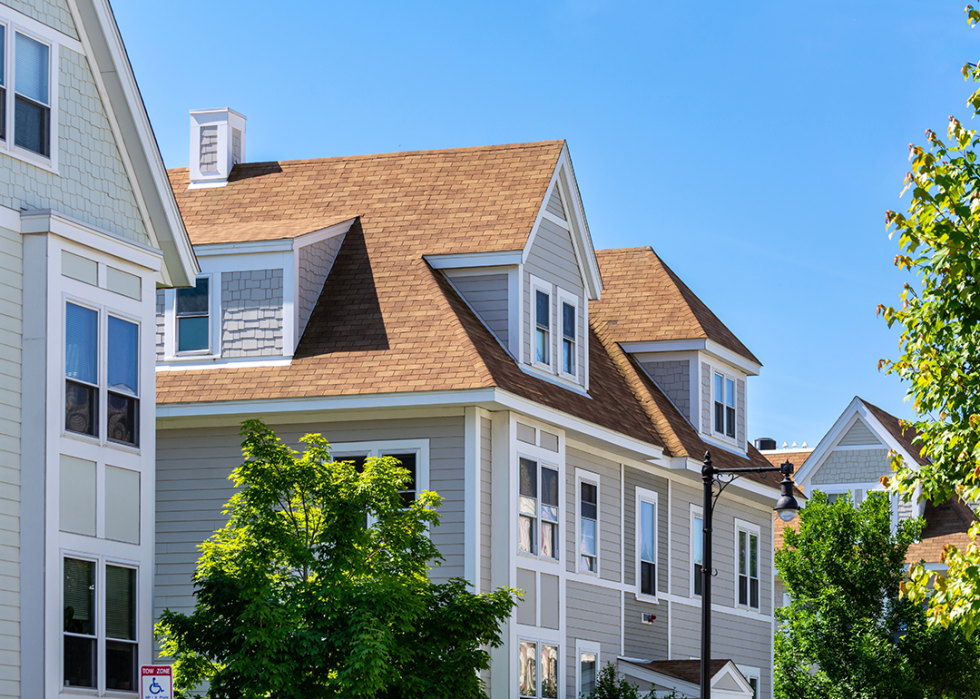 Residential neighborhood with newly built homes.