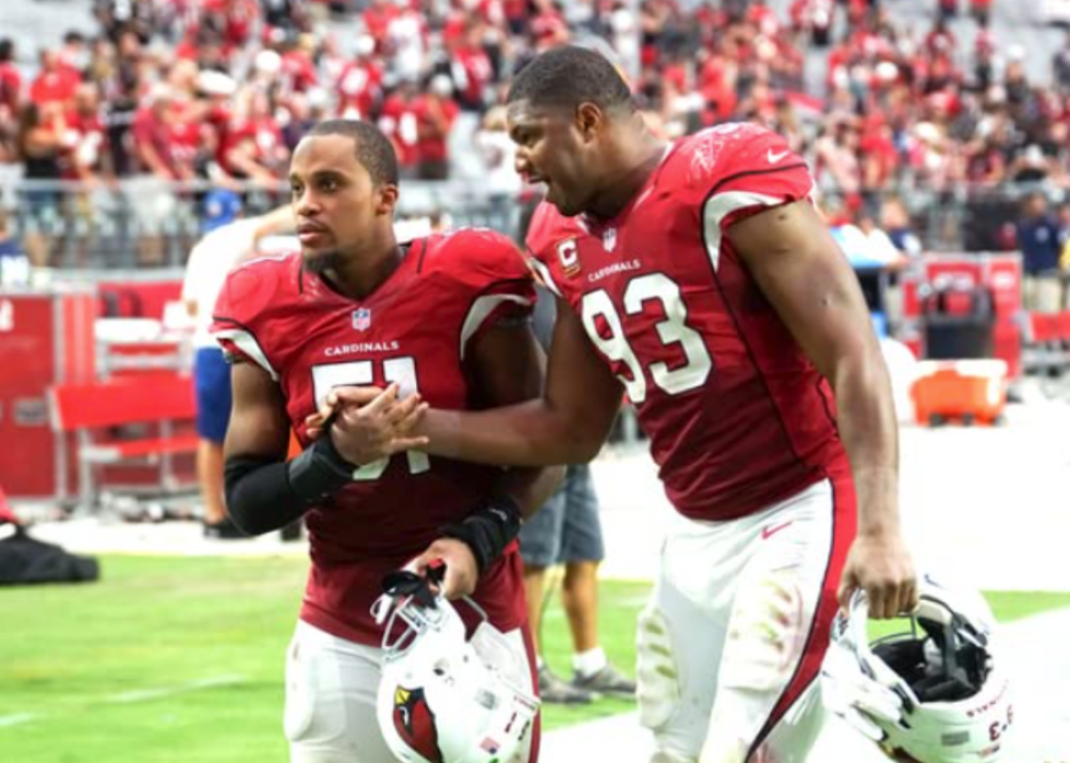 NFL players on the field