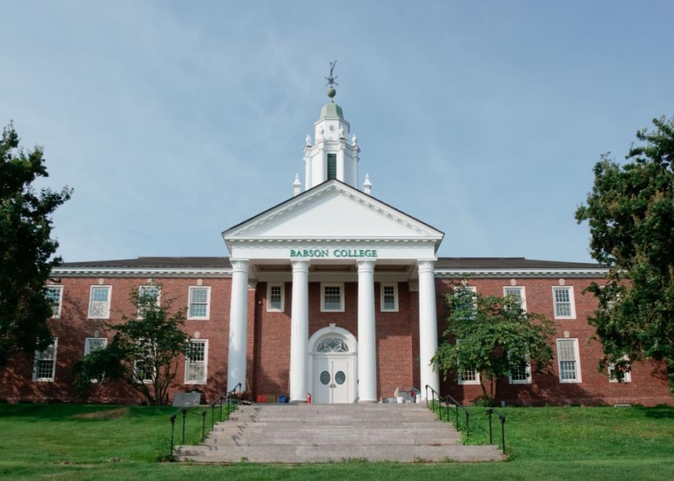 An exterior view of Babson College.