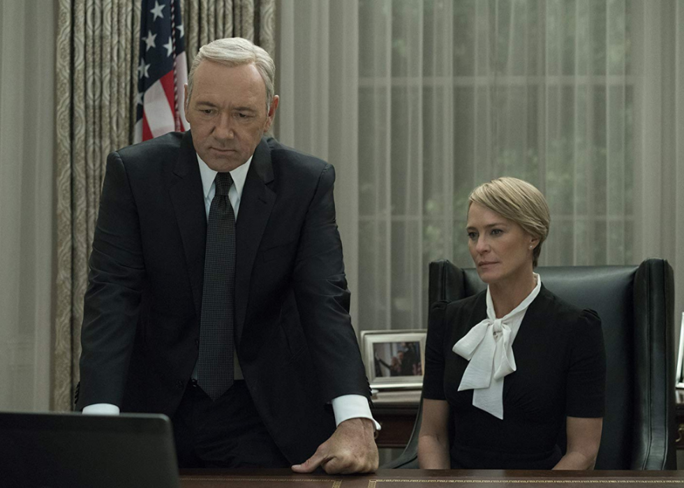 Kevin Spacey and Robin Wright in a scene from ‘House of Cards.’