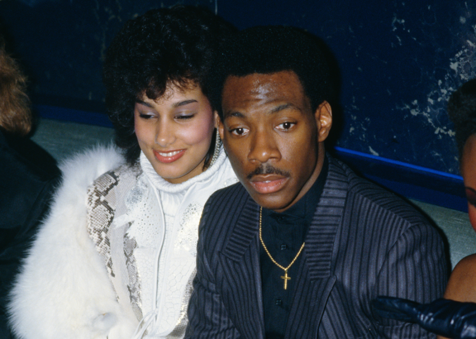 Eddie Murphy attends the premierre of "Beverly Hills Cop."