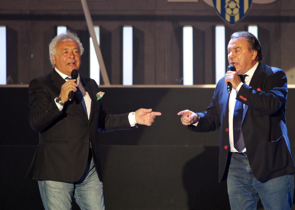 Los Del Rio performing onstage.