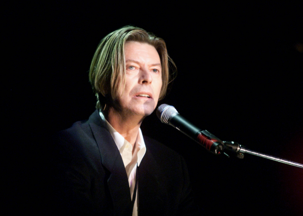 Bowie on stage. 