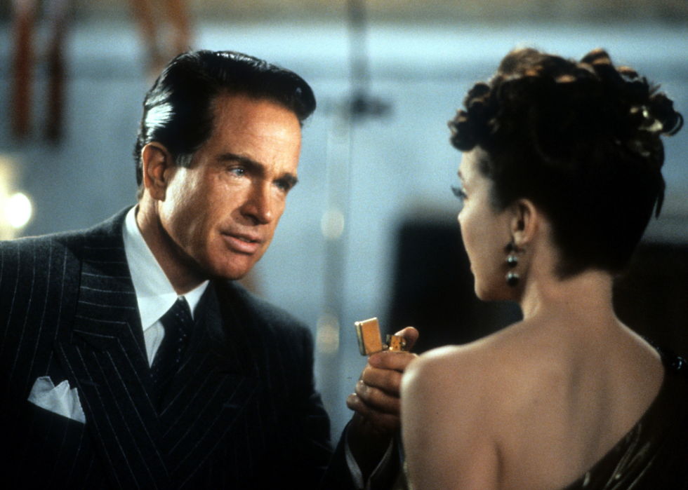 Warren Beatty and Annette Bening is a scene from "Bugsy."