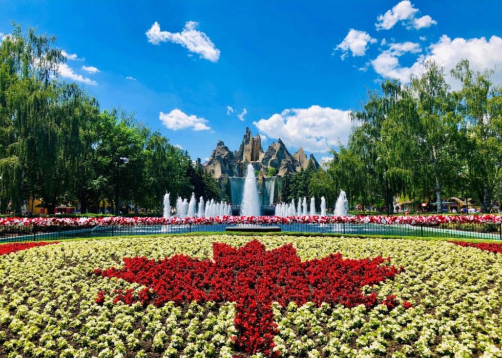 Beautiful floral gardens at Canada's Wonderland.